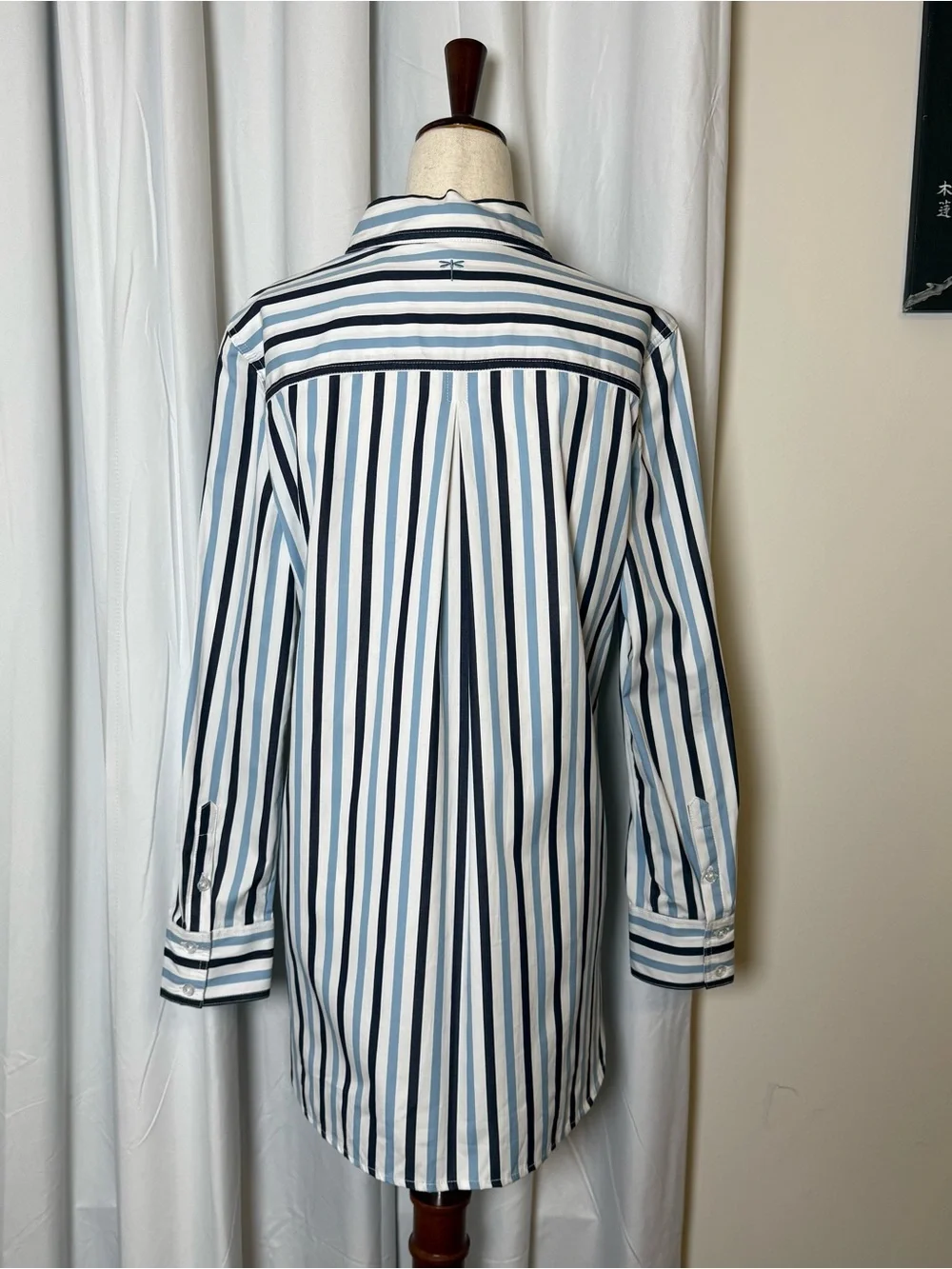 Tyler Boe Awning Stripe Button Down Shirt NWT Size Small Blue Multi - Picture 3 of 11